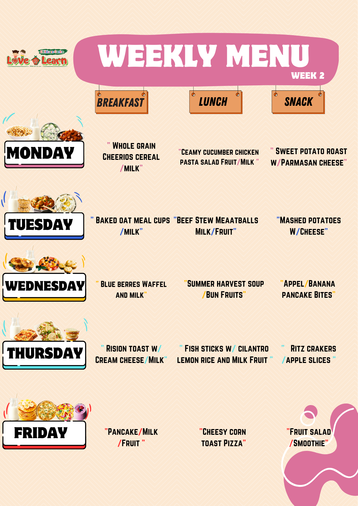 food menu